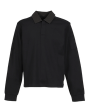 Load image into Gallery viewer, DIARY BLACK CONSTRUCTED GRAPHIC RUGBY WITH COTTON COLLAR