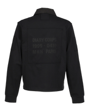 Load image into Gallery viewer, DIARY BLACK CONSTRUCTED GRAPHIC RUGBY WITH COTTON COLLAR