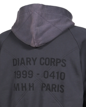 Load image into Gallery viewer, DIARY BLACK GARMENT DYE THERMAL LINED TACTICAL ZIP HOODIE