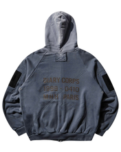 Load image into Gallery viewer, DIARY BLUE GARMENT DYE THERMAL LINED TACTICAL ZIP HOODIE