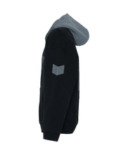 Load image into Gallery viewer, DIARY BLACK ARC LOGO CONSTRUCTED HEAVYWEIGHT FLEECE ZIP HOODIE
