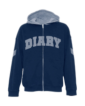 Load image into Gallery viewer, DIARY BLACK ARC LOGO CONSTRUCTED HEAVYWEIGHT FLEECE ZIP HOODIE
