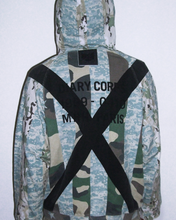 Load image into Gallery viewer, DIARY CAMO CONSTRUCTED FRENCH TERRY RAGLAN ZIP HOODIE
