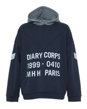 Load image into Gallery viewer, DIARY CORPS BLUE CONSTRUCTED HEAVYWEIGHT FLEECE PULLOVER HOODIE
