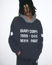 Load image into Gallery viewer, DIARY CORPS BLUE CONSTRUCTED HEAVYWEIGHT FLEECE PULLOVER HOODIE
