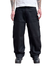 Load image into Gallery viewer, DIARY 'UPTOWN' RAW BLACK JAPANESE DENIM DOUBLE KNEE
