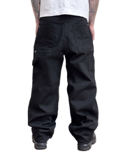 Load image into Gallery viewer, DIARY 'UPTOWN' RAW BLACK JAPANESE DENIM DOUBLE KNEE
