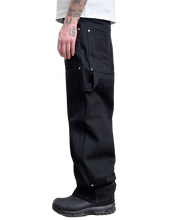 Load image into Gallery viewer, DIARY 'UPTOWN' RAW BLACK JAPANESE DENIM DOUBLE KNEE
