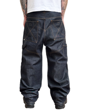 Load image into Gallery viewer, DIARY 'UPTOWN' RAW BLUE JAPANESE DENIM DOUBLE KNEE
