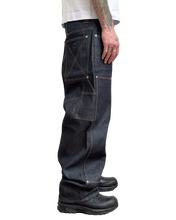 Load image into Gallery viewer, DIARY 'UPTOWN' RAW BLUE JAPANESE DENIM DOUBLE KNEE
