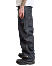 Load image into Gallery viewer, DIARY 'UPTOWN' RAW BLUE JAPANESE DENIM DOUBLE KNEE
