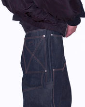Load image into Gallery viewer, DIARY 'UPTOWN' RAW BLUE JAPANESE DENIM DOUBLE KNEE
